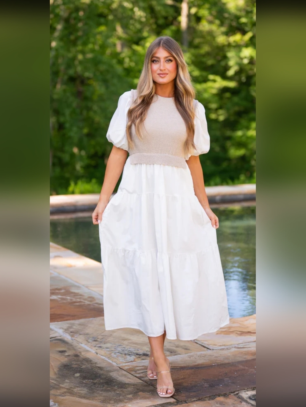 Sofie The Label White Cotton Tiered Dress.